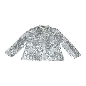 NWT Zenergy by Chico's Patch Tile Jacket Black White Zip Front‎ Women's Size 3